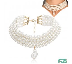 Collier DUCHESSE Perles Fermoir Argent & Pendentif Perle baroque