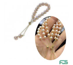 Bracelet Perles d’Eau Douce rondes & Fermoir coulissant Argent
