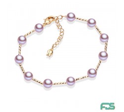 Bracelet  Perles d’Eau Douce  rondes & Fermoir Argent
