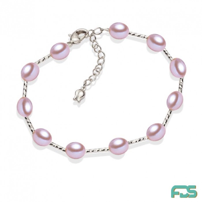 Bracelet  Perles d’Eau Douce  gouttes & Fermoir Argent